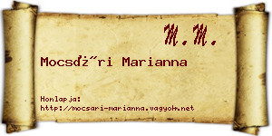 Mocsári Marianna névjegykártya